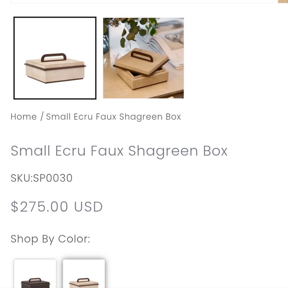 ADDISON ROSS Small Ecru Faux Shagreen Box. Excellent Condition - Picture 8 of 9